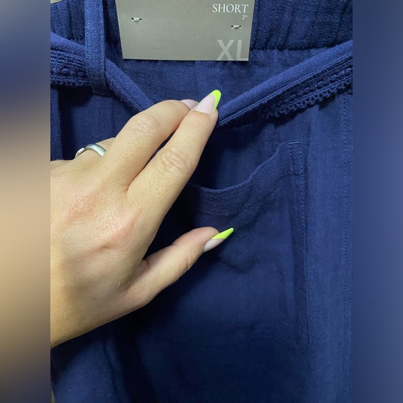 NWT Soft Surroundings Summer Breeze Solid Gauze Shorts M linen blend pockets - Picture 5 of 7